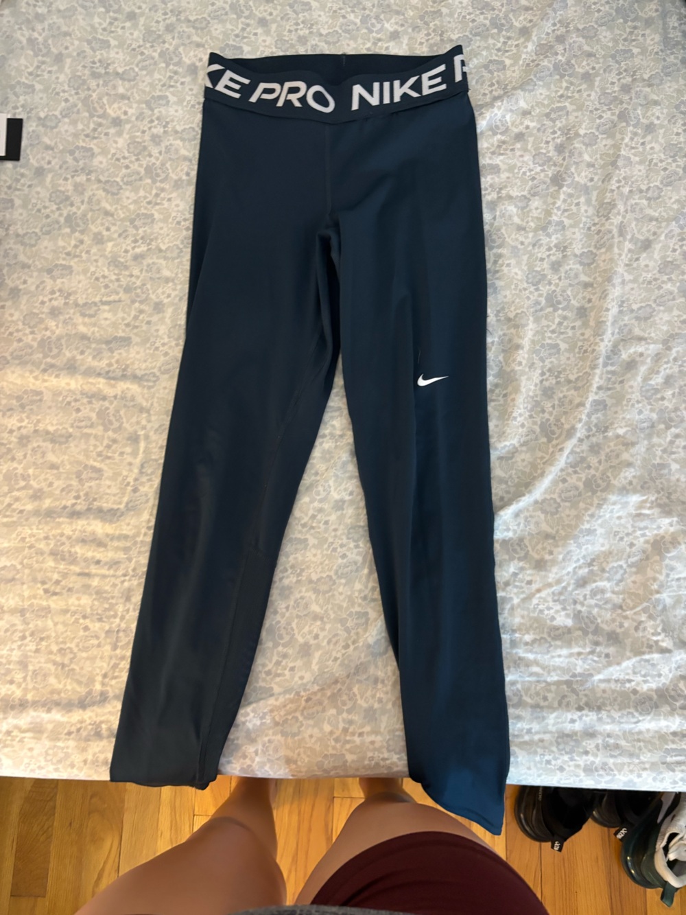 Nike Teal Leggings with White Swoosh